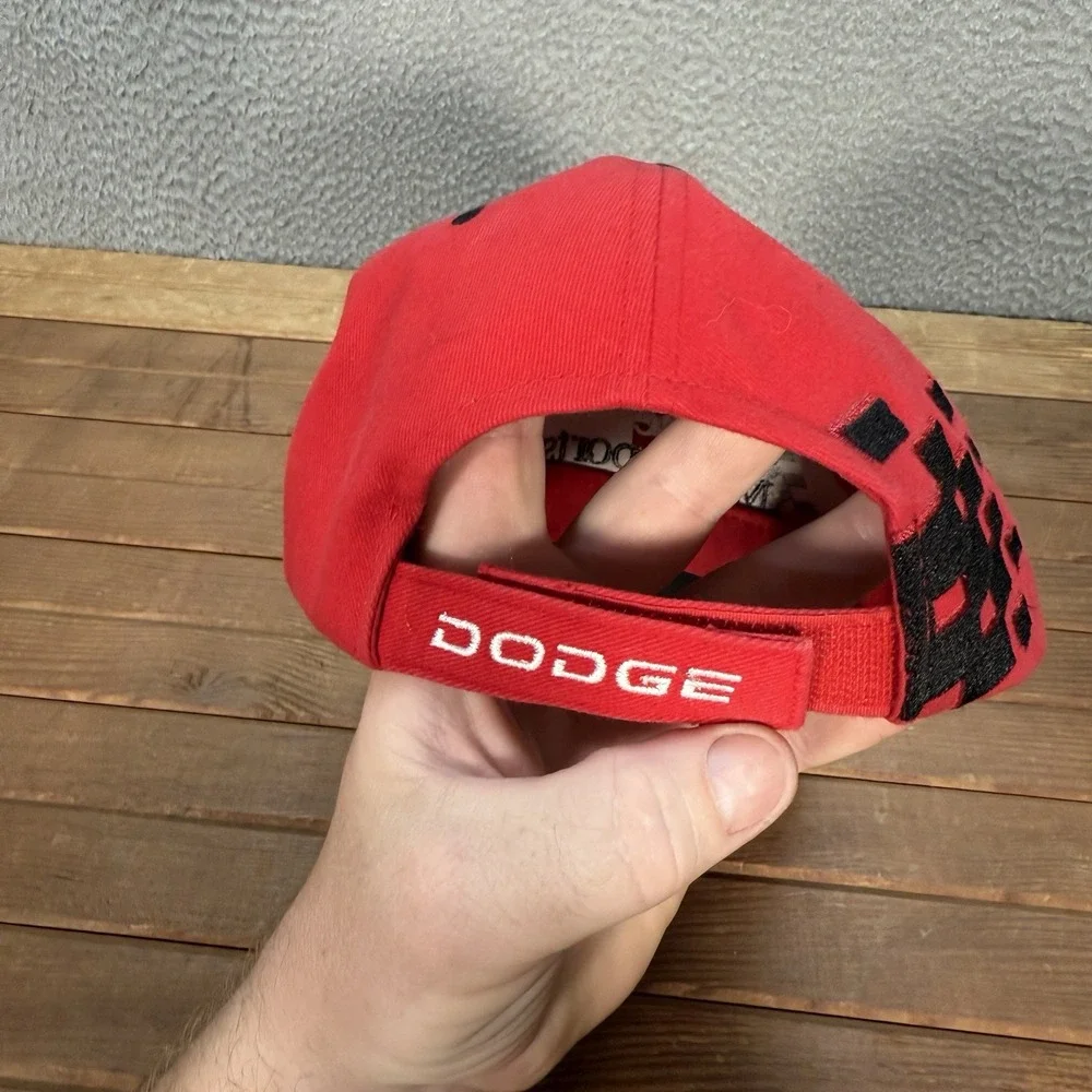 Dodge Motorsports Hat Adult Red Black‎ Strap Back Cap Garage Auto Mechanic Faded